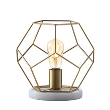 Jonathan Y 10 Brass Gold Geometric Table Lamp Midcentury Modern Metal Desk Lamp