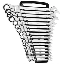 Juego de 16 Llaves Combinadas con Cabeza Flexible TIGHTSPOT: Llaves de trinquete