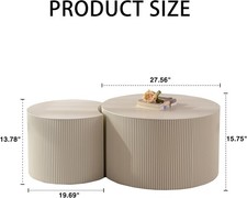 Modern Round Nesting Coffee Tables - Set of 2