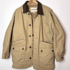 Orvis Mens Barn Jacket Chore Quilt Lined Field Coat Corduroy Collar Outdoor XL