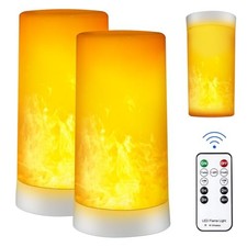 LED Flame Effect Light, Upgraded Flame Lamp 4 2 Orange Remote Control Style