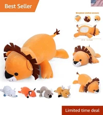 Weighted Stuffed Animals, 4.2Lb Weighted Lion Plush, 24in Giant Lion Throw Pi...