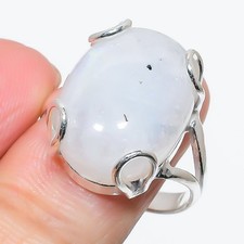 Moonstone Gemstone Handmade 925 Sterling silver Jewelry Ring Size-8 US 