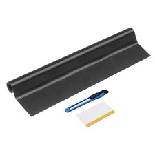 1Set 20" x 3.3ft PET Carbon Fiber Vinyl Wrap with Scraper, Frosted Black