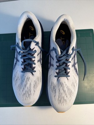 Asics Novablast 3 Shoes Mens Size 15 White Blue Yellow FF Blast Running Sneakers