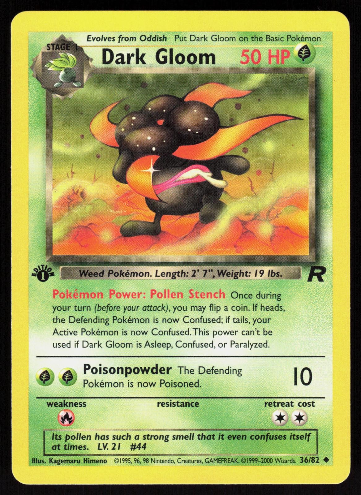 Dark Gloom 36/82 - Pokemon 1st Edition Team Rocket - Uncommon - LP