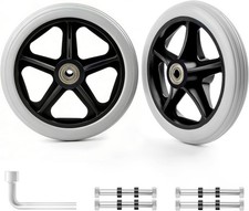 2Pcs 6 Inch Solid Wheelchair Replacement Wheels Rubber Material for Walkers, Rol
