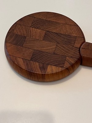 MCM Dansk Staved Teak Mini Cheese Board w Knife Handle 4 Ducks