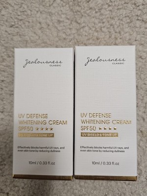 JEALOUSNESS UV Defense Whitening Cream SPF50 10mL Travel Size 2 Pack