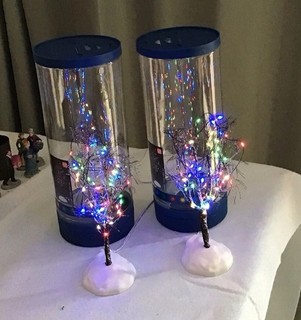 2 Lemax Light Up Twinkle Trees