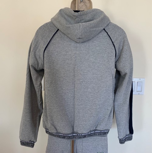 Roberto Cavalli Big Boys Gray 2 PC Tracksuit Set Hooded Jacket Jogger Pants Sz M - Picture 6 of 12