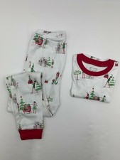 Pottery Barn Kids Elf Organic Pajama Set Holiday Sz 10 Multi 2268P