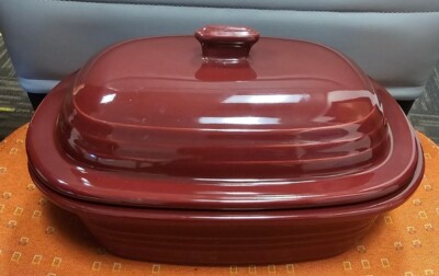 Pampered Chef 3.1 Qt Cranberry Dutch Oven Covered 3L Baker Stoneware + Lid 50102