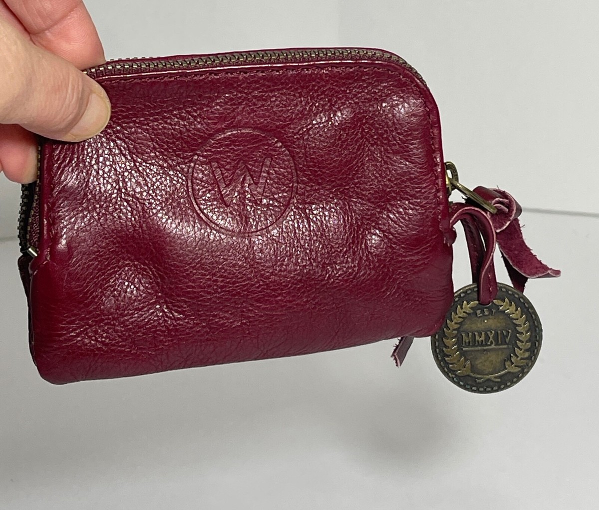 Wanderers Travel Co Red Venetian Card Wallet Double Zip Soft