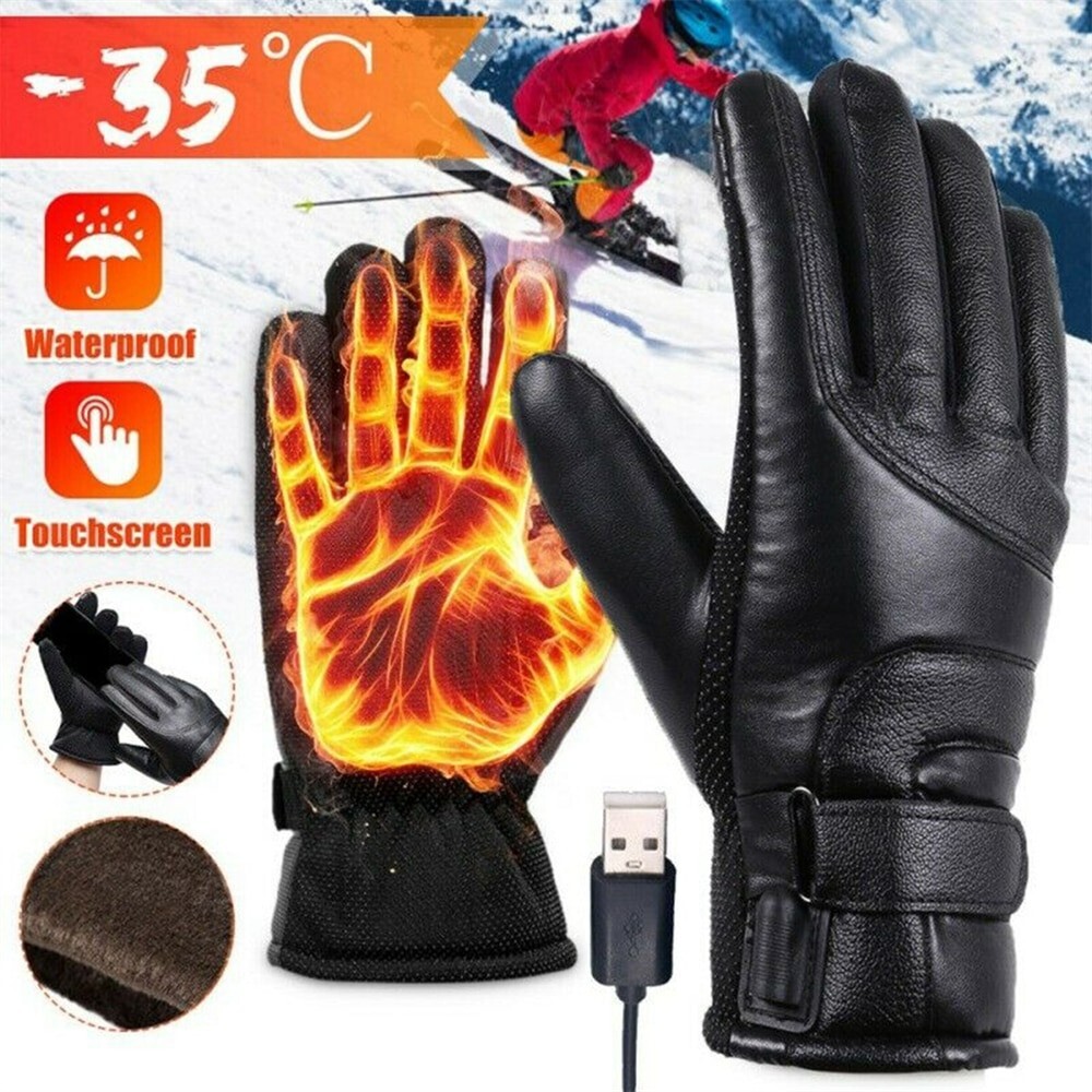 Electric USB Rechargeable Heated Waterproof Winter Gloves