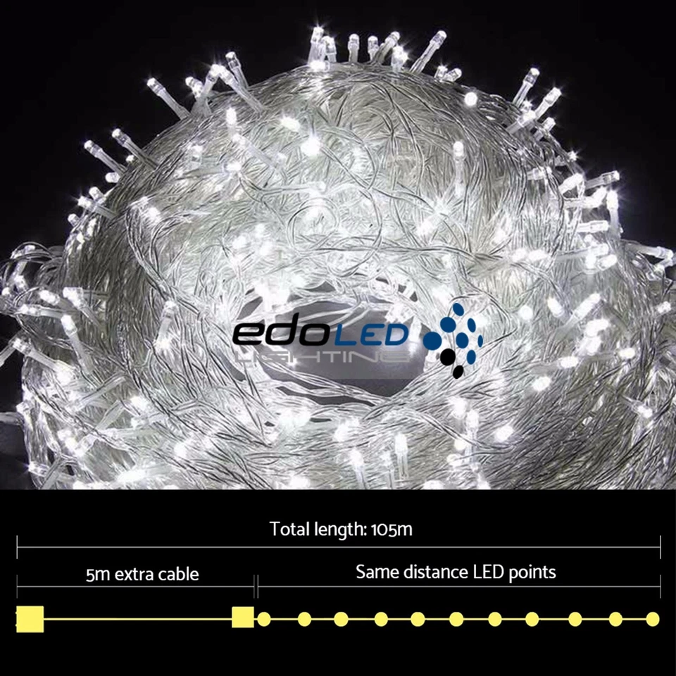 500LED 100M Cool White Fairy Christmas String Strip Lights Wedding Party Outdoor - image 2 of 4