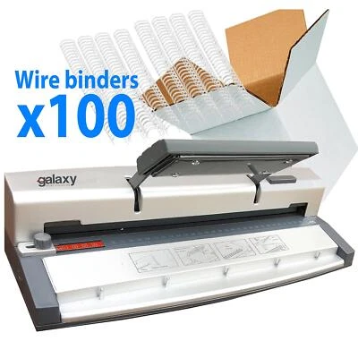 GALAXY PRINT FINISHING Galaxy G60 Home Office Manual A4 Wire Binding Machine Includes 100 Wire Bindings