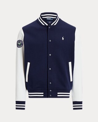 Polo Ralph Lauren Wimbledon Double Knit Baseball Jacket Navy