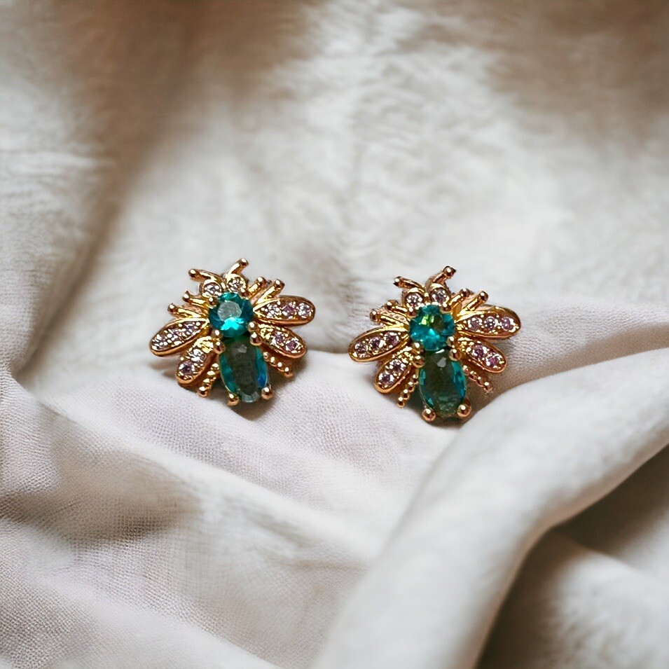 ケイトスペード Gold-Tone Cubic Zirconia Bee Stud Earrings Kate Spade Bee Earrings - Etsy