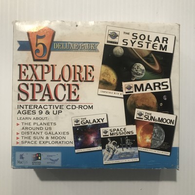 Lot of 5 Explore Space CD-Rom PC Games Split System, Mara, Sun & Moon, Galaxy..