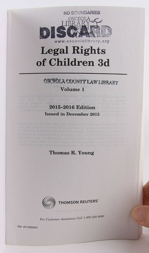 Legal Rights of Children, 3d, 2015-2016 Edition Thomson Reuters 1,421 Pages - Imagen 2 de 8
