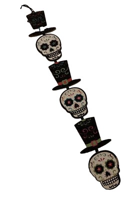 Day of the Dead Wall / Door Hanger 24'' Long x 4'' Wide - Sparkly