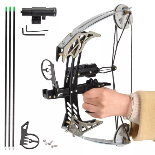 Archery Hunting 25lbs MINI Triangle Fishing Compound Bow Kit Arrows Right Hand - Picture 4 of 15