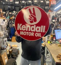 Vtd Kendall Motor Oil Gas Metal Double Sided Sign 23" 85 Advertising Service Sta