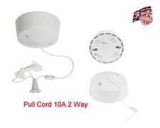 New Ceiling Switch Pull Cord Bedroom Bathroom Toilet Light  10A 2 Way (Round)