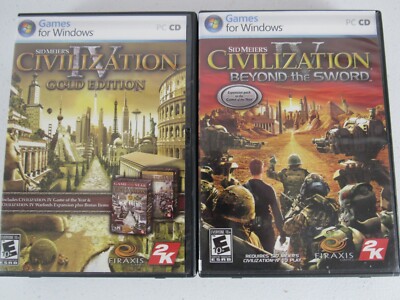 Civilization 4 Gold Edition & Beyond the Sword Expansion PC CD Windows