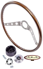 64 - 66 CHEVELLE IMPALA TWO SPOKE FACTORY STYLE WALNUT STEERING WHEEL KIT