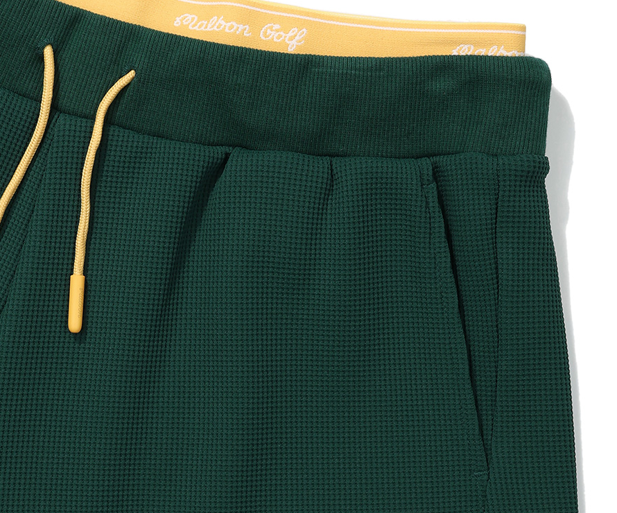【MALBON GOLF】 Travel waffle half pants ■WOMAN Malbon Golf] Travel Waffle Shorts (Woman) - Green - Size 25