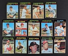 1971 Topps Baseball Lot 14 Cards Hoyt Wilhelm 1970 NL RBI Leaders