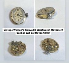 Vintage Bulova 23 Women  s Wristwatch Movement Caliber 5AT Bal Moves 13mm
