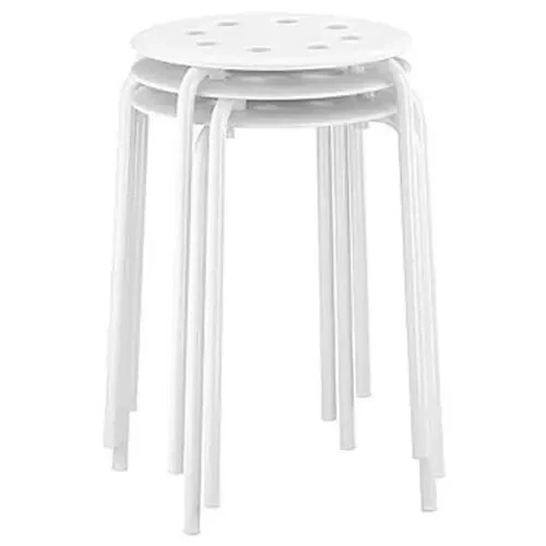 WHITE / BLACK MARIUS METAL STACKABLE FOLDABLE STOOL, HOME, OFFICE. 220Lbs Wgt. - Image 3 of 4