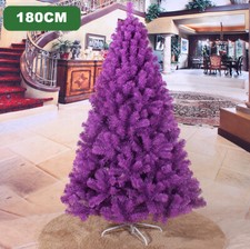 6FT1.8M Purple Christmas Tree Shining Lush 600 Tips Metal Stand Frame Decoration