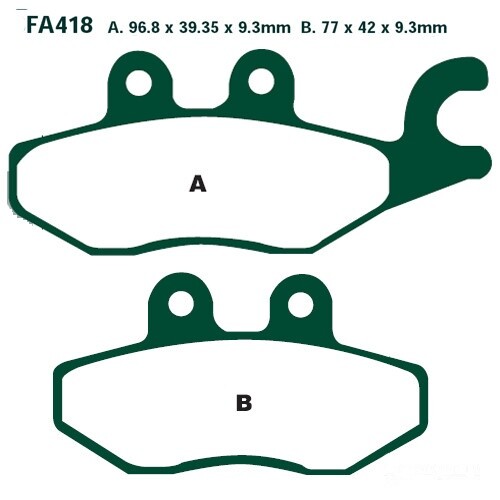 Bremsbeläge Hinten Für Piaggio X9 125 / 180 – Cyleto, Halbmetallisch, Maße 54,05 X 50,90 X 7,50 Mm