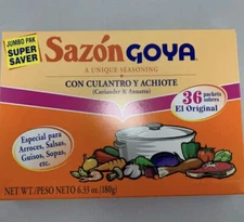 Sazon Goya con culantro y achiote 6.33 OZ JUMBO PACK 36 Packets - Free Shipping