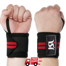 Power weight lifting training wrist wraps gym workout straps supports exercise