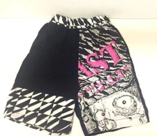 Gitano Boardshorts - Youth Size Small- Black White - Pink- Boys - Shorts - 80s