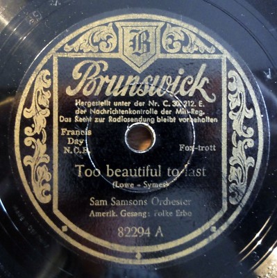 Sam Samsons - Too beautiful... - Minnie from Trinidad - Brunswick - 10'' 78 RPM