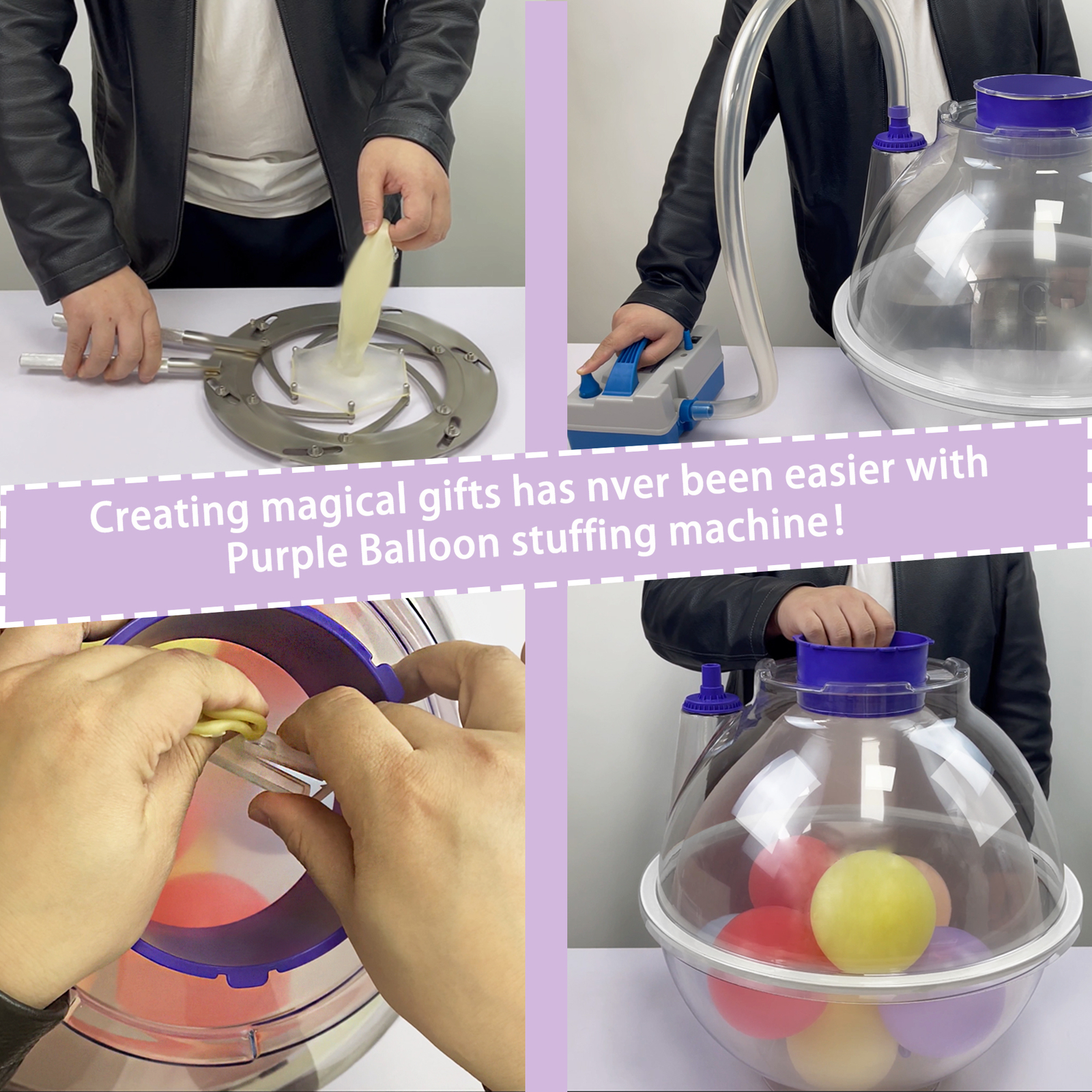Stuffed Balloons Machine Balloon Stuffer kit Large Transparent Balloon Stuffing Machine with ...