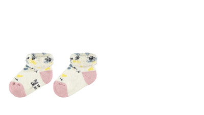 Steiff baby socks terrycloth, white-pink size 56