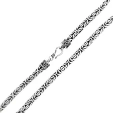 5mm Byzantine 925 Sterling Silver Chain Necklace With Screwcap for Pendants