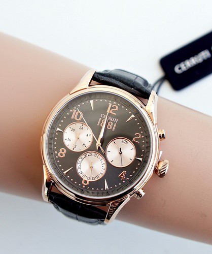 Cerruti uhr herrenuhr cra107sr13gy bellagio farbe grau rosegold neu - Bild 6 von 12