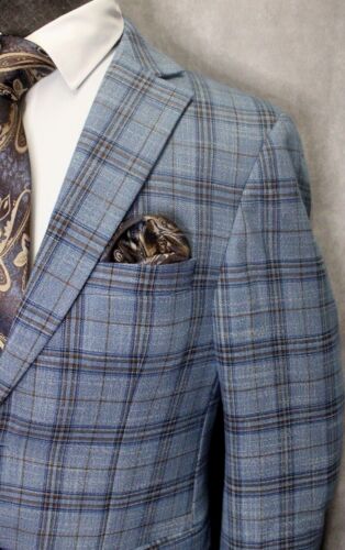 Traje Formal Para Hombre Giorgio Fiorelli Ajuste Moderno 2 piezas Azul/Marrón A Cuadros G79718 - Imagen 3 de 7