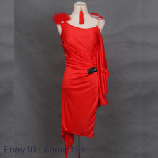 New Latin Dance Dress Competition Dress Skirt Red Matador Skirt Split Skirtes