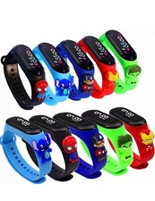 Superheroes Kids Watch LED Digital Marvel Wristwatch Spiderman Boy Girl Silicone