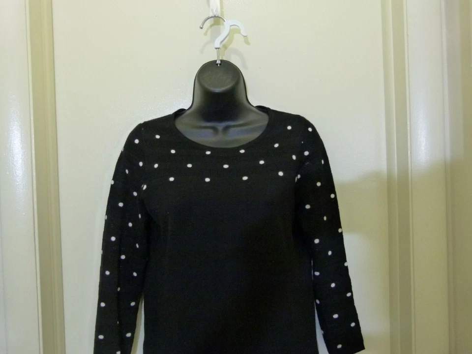 Suéter para mujer August Silk AS a lunares negro/blanco talla S pequeño Foto 2 de 4