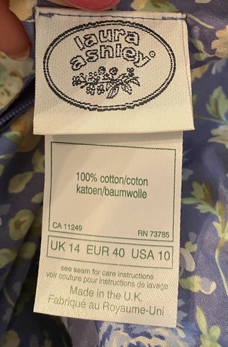 Vintage 80er Jahre lila, gelb Blumenmuster Cottage Core Puff Ärmel Laura Ashley Kleid 10 - Bild 6 von 6